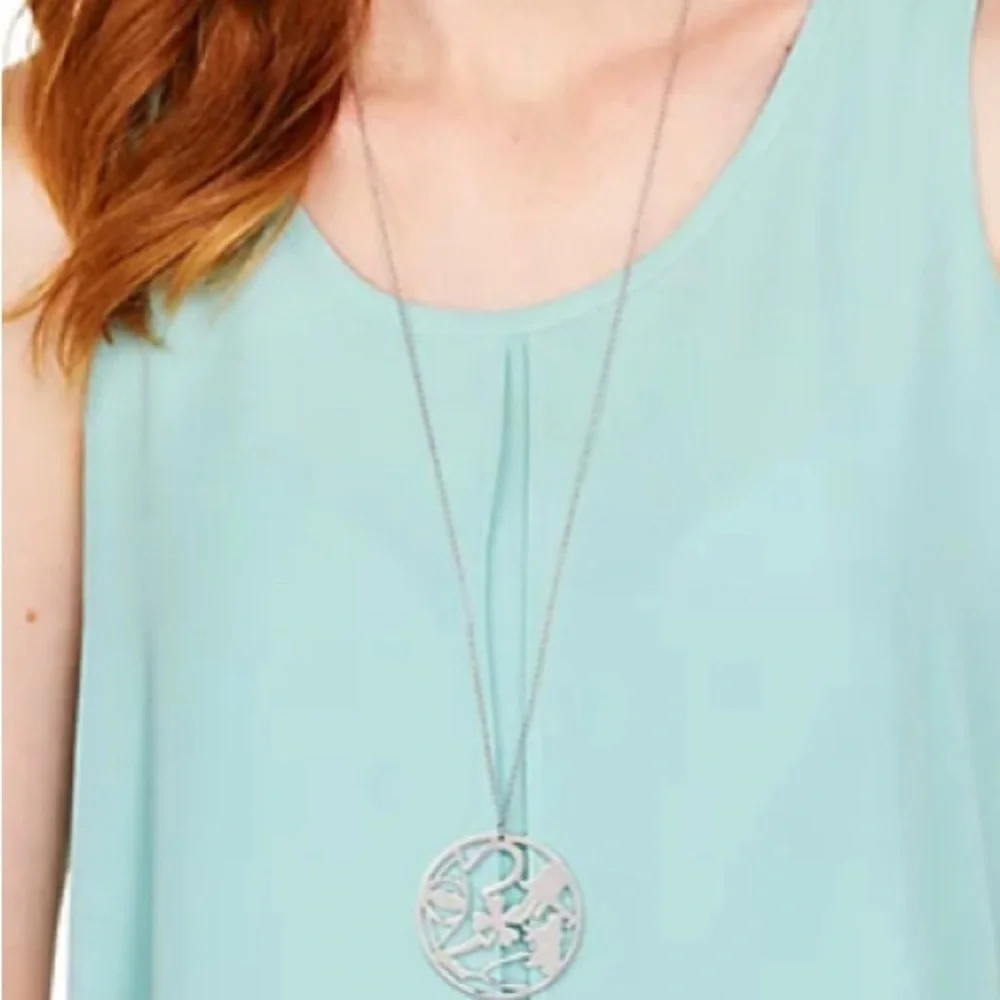 JZ by Jennifer Zeuner Sterling Silver Good Fortune Round Pendant Necklace - Picture 4 of 5